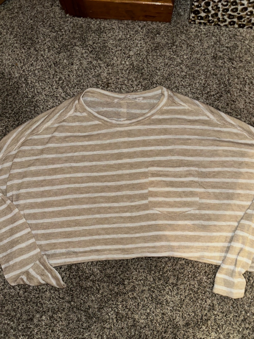 Altard state tan and white striped long sleeve